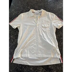 $440 NWT THOM BROWNE New York Tee Pocket in Medium Weight Jersey White Sz 1